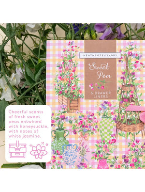Heathcote & Ivory Sweet Pea Scented Drawer Liners