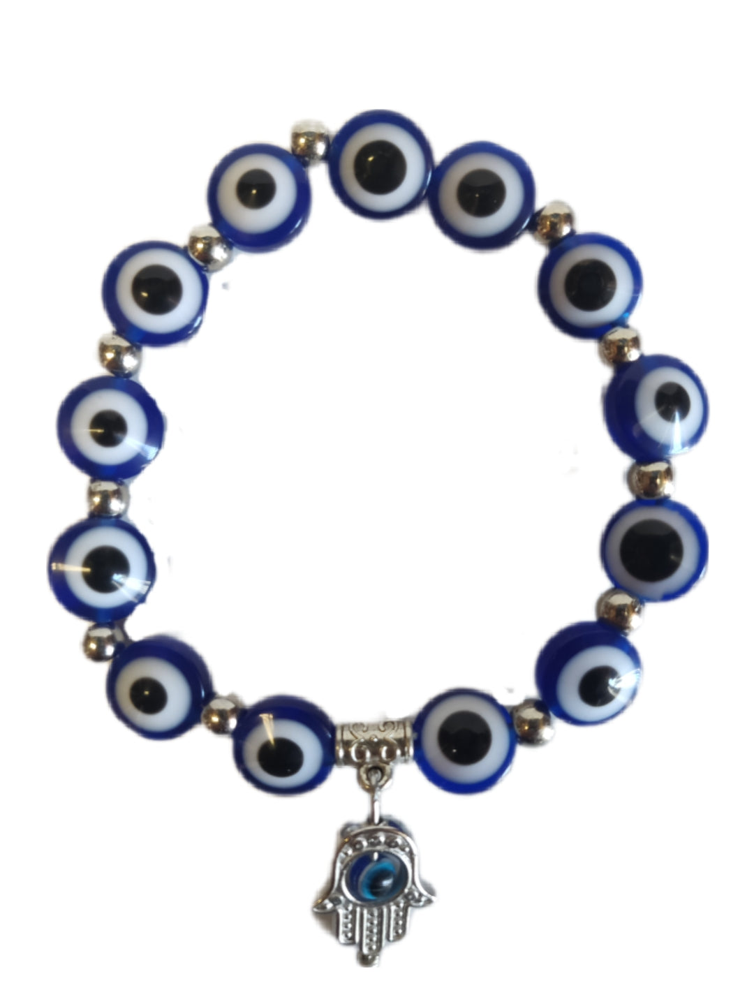 Evil Eye Bracelet With Flat Hamsa Hand