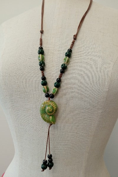 Ceramic Glazed Shell Necklace