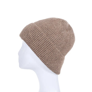 #Plain Knitted Beanie With Sequins