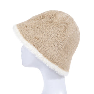 #Fluffy Bucket Hat With Adjustable Tie