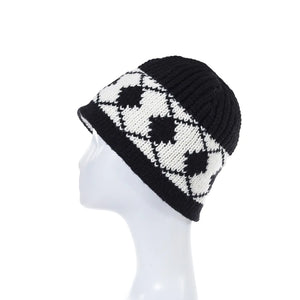 #Knitted Argyle Bucket Hat