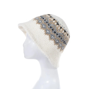 #Knitted Bucket Hat With Multi Pattern