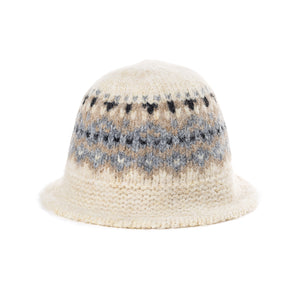 #Knitted Bucket Hat With Multi Pattern