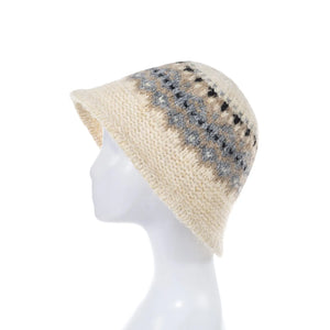 #Knitted Bucket Hat With Multi Pattern