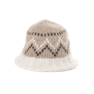 Knitted Bucket Hat With ZigZag Pattern & Elastic