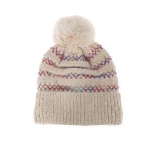 #Gold Lurex Beanie With Pompom