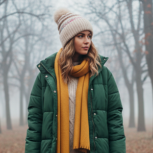#Gold Lurex Beanie With Pompom