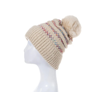 #Gold Lurex Beanie With Pompom
