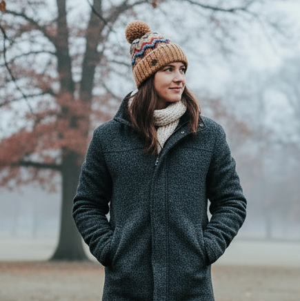 #Rainbow Argyle PomPom Beanie