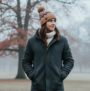 #Rainbow Argyle PomPom Beanie
