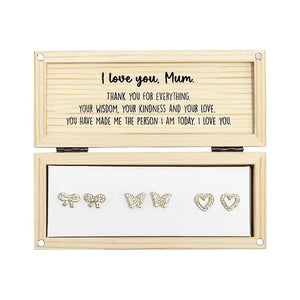 Heart & Soul Set Of 3 Stud Earrings