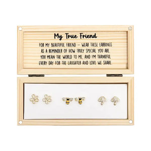 Heart & Soul Set Of 3 Stud Earrings