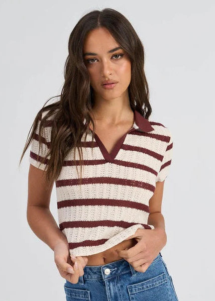 🌟SALE - Harlia Stripe Collared Top