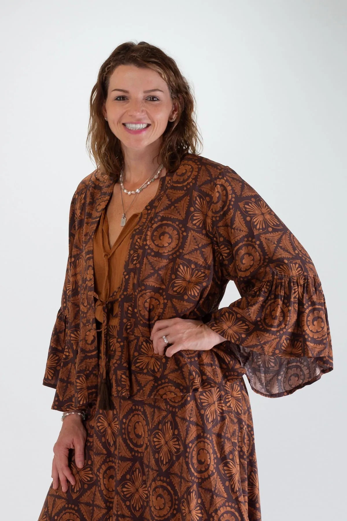 Freya Short Ruffle Rayon Jacket