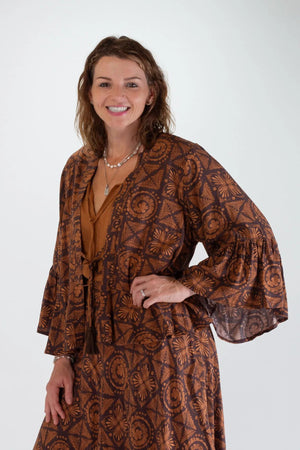 Freya Short Ruffle Rayon Jacket