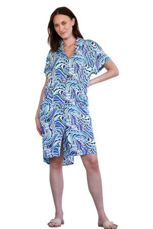 Coleen Midi Shirt Dress with Pockets