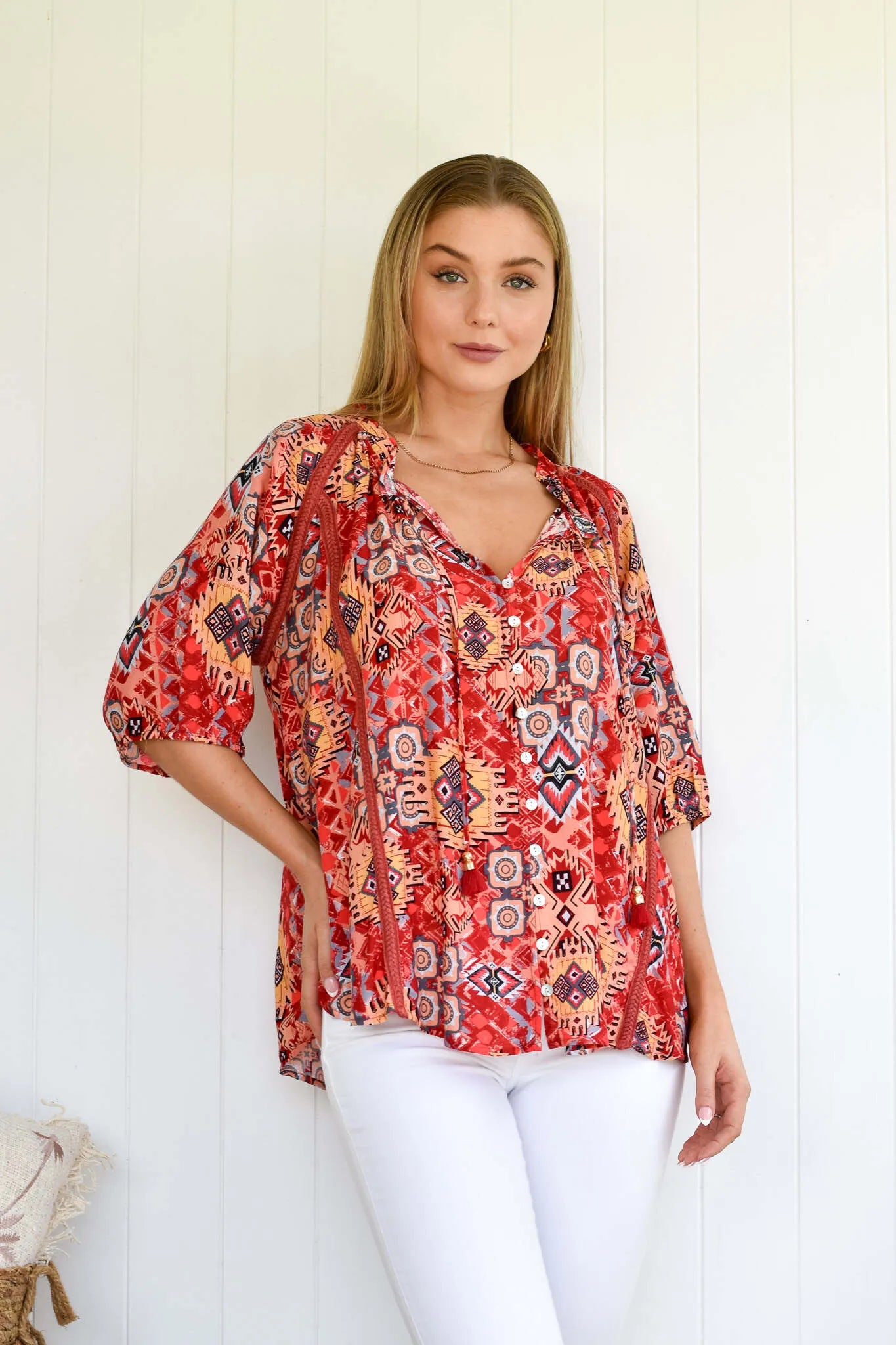 SHELBY/SHIVA RAYON BLOUSE