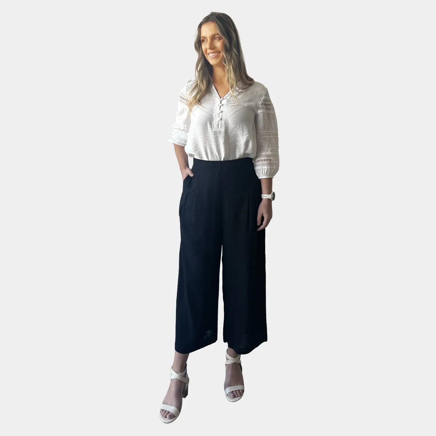 LOIS 3/4 LINEN COTTON PANTS