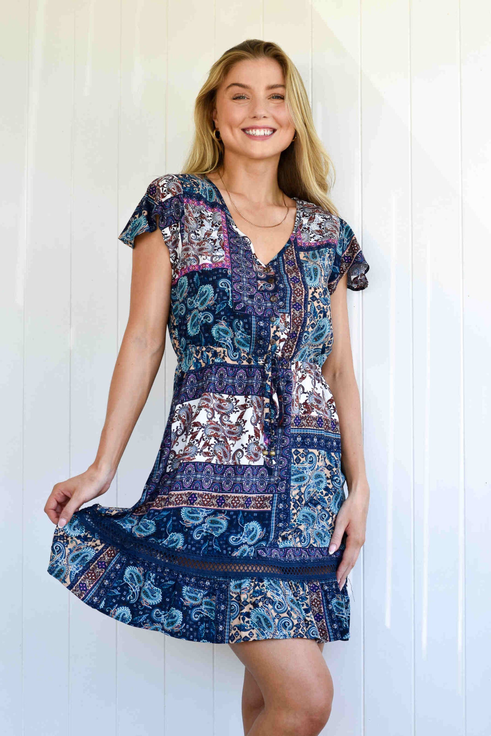 CELINE LACE DRESS WITH TIE