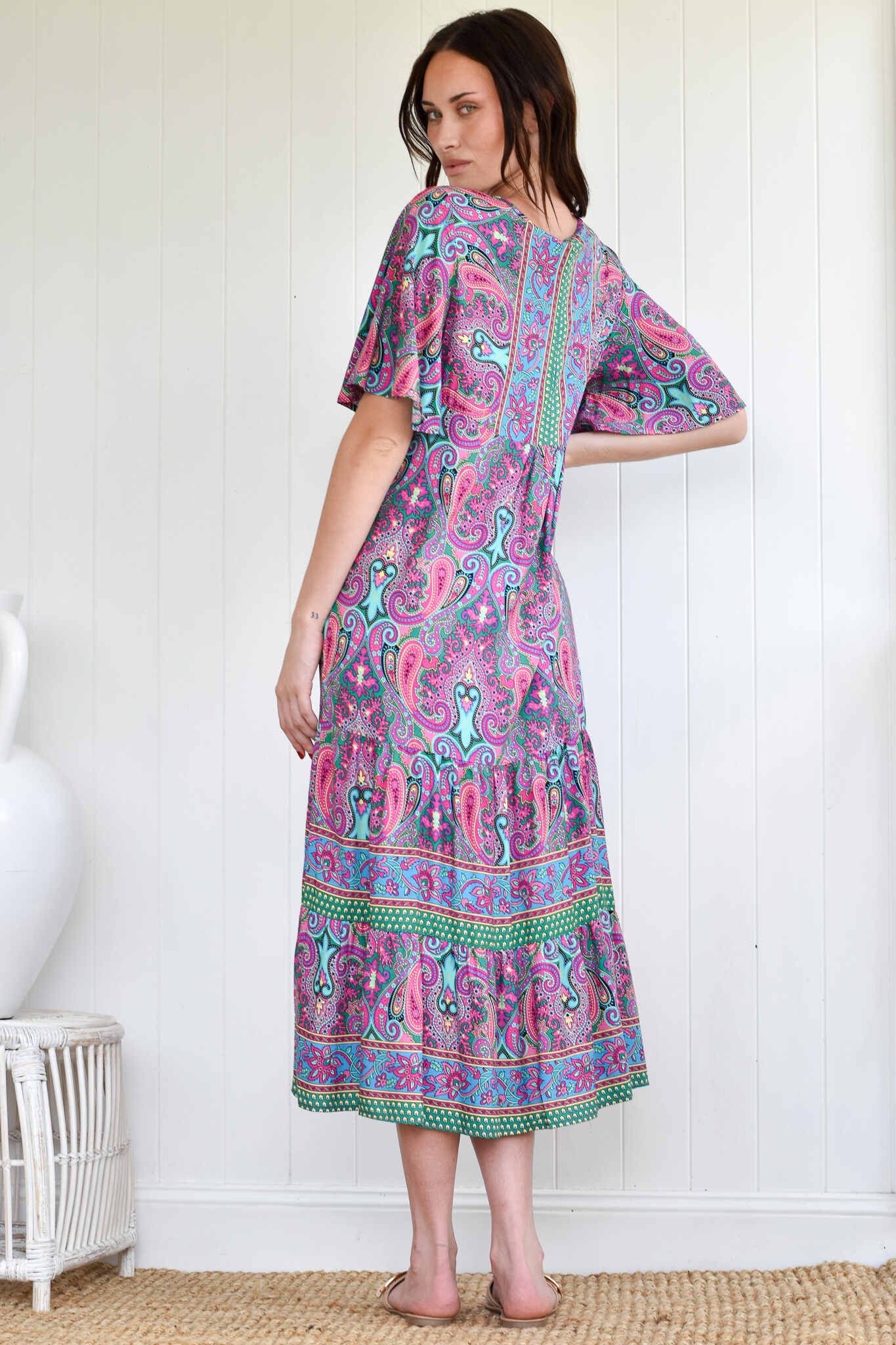 BABY DOLL WITH V NECK MAXI