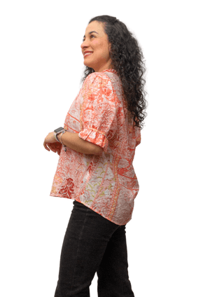 Patchwork Print Blouse