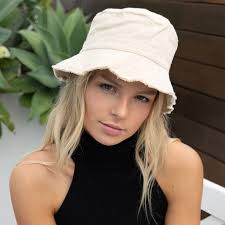 LINEN BUCKET BEACH HAT SMALL