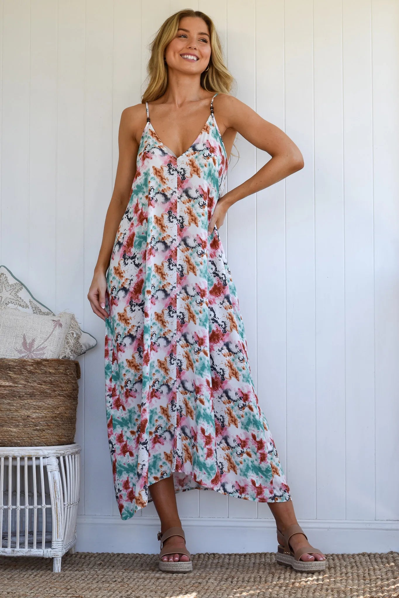 RIVERRUN MOTTLE DYED MAXI DRES