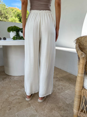 LINEN DRAWSTRING PANTS WITH LINING