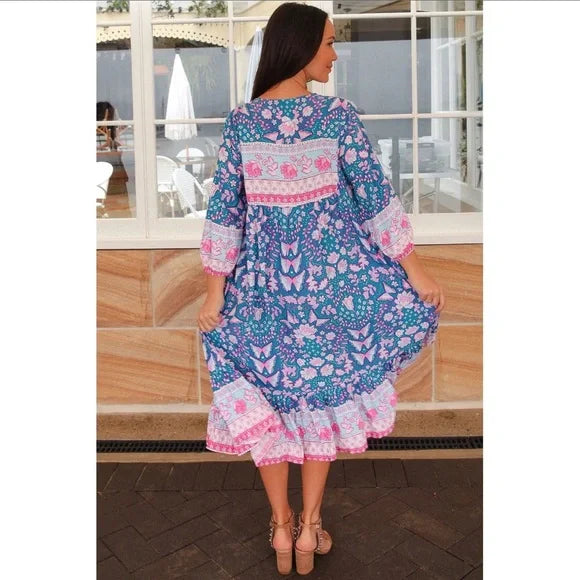 Myah Tie Front Midi Dress