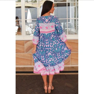 IB MYAH TIE FRONT MIDI DRESS