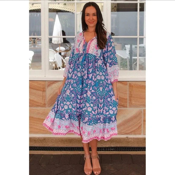 Myah Tie Front Midi Dress