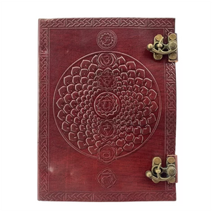 Leather Journal With Locks & Carved 15x20cm
