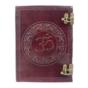 Leather Journal With Locks & Carved 15x20cm