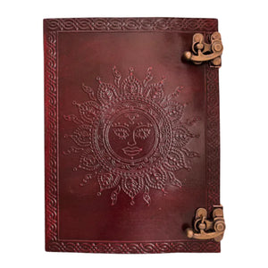 Leather Journal With Locks & Carved 15x20cm