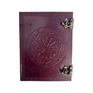 Leather Journal With Locks & Carved 15x20cm