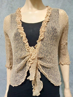 #Mesh Frill Cardigan