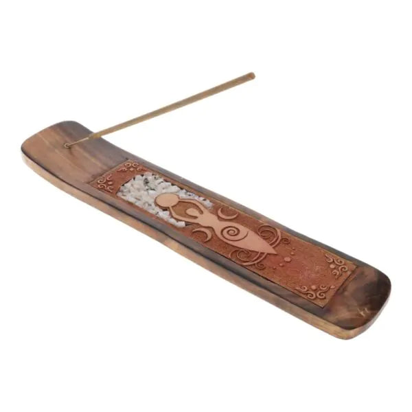 Crystal Chip Wooden Incense Holder