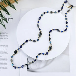 #Stainless Steel Glass Beaded Fashion Necklace