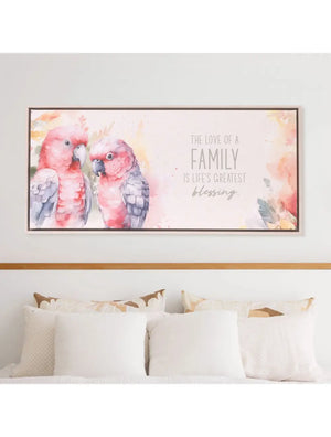 Native Blooms Galah Framed Canvas 94x44