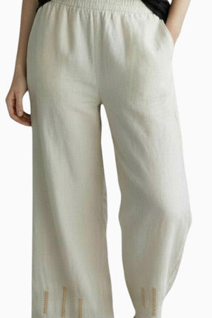 Naturals Shirred Embroidery Pants