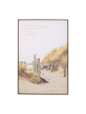 Palm Cove Beach Path Framed Canvas 94x64