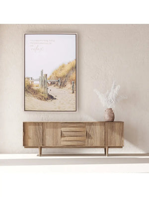 Palm Cove Beach Path Framed Canvas 94x64