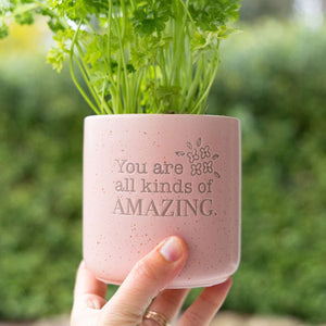 Positive Ceramic Verse Pot