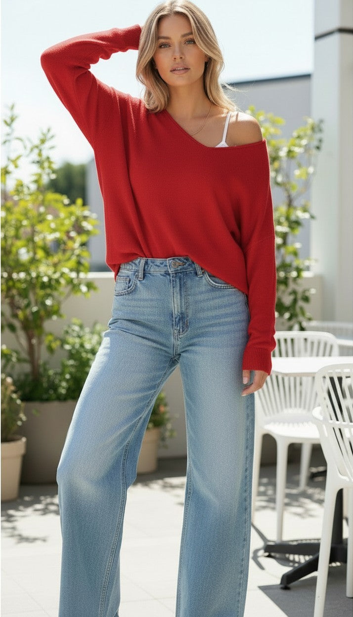 #Ella Lightweight V-Neck Knit Jumper