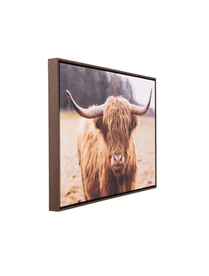 Rustic Meadow Highland Cow Framed Canvas 94x64
