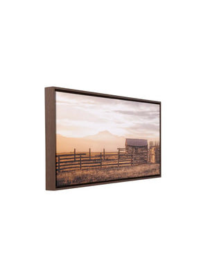 Rustic Meadow Sunset Framed Canvas 94x44