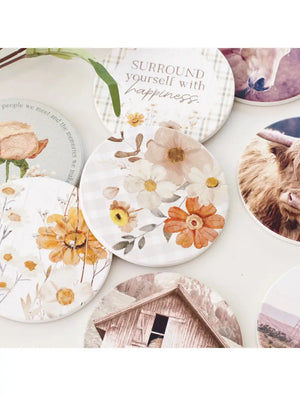 Rustic Meadow Ceramic Coaster