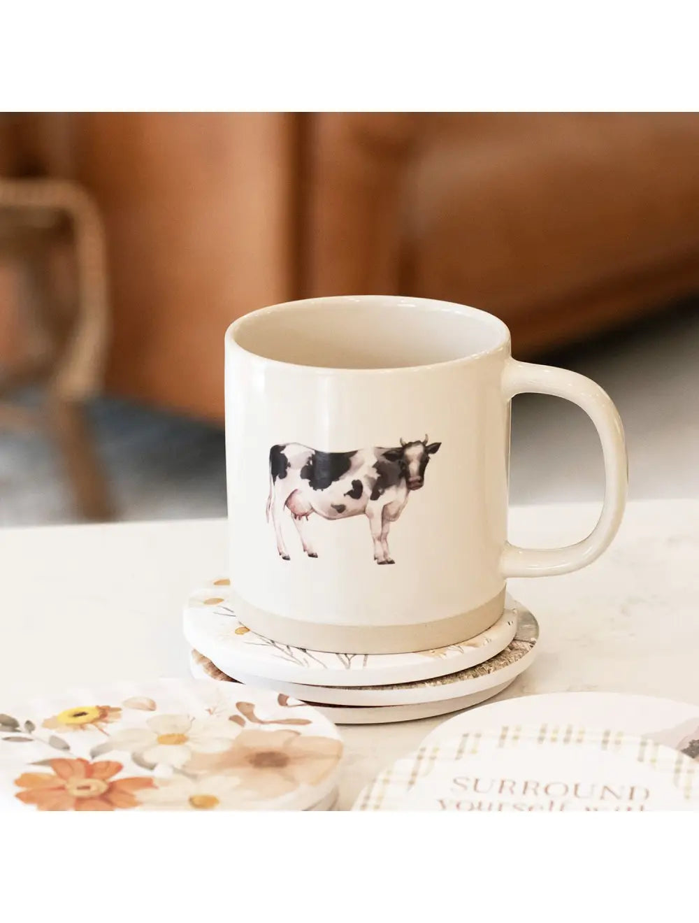 Rustic Meadow Diary Cow Mug