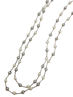 #Long Decorative Beaded Pearl Necklace